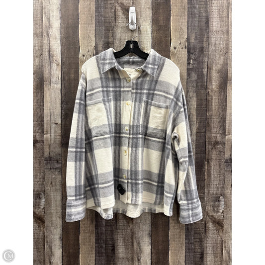 Jacket Shirt By American Eagle In Plaid Pattern, Size: L