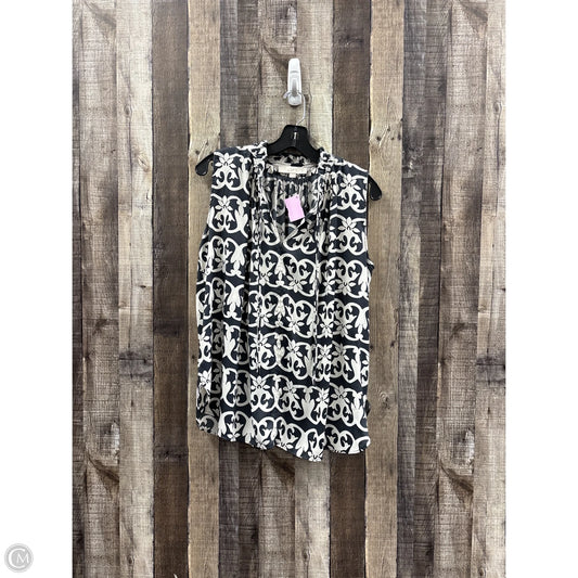 Top Short Sleeve By Loft In Grey & White, Size: S