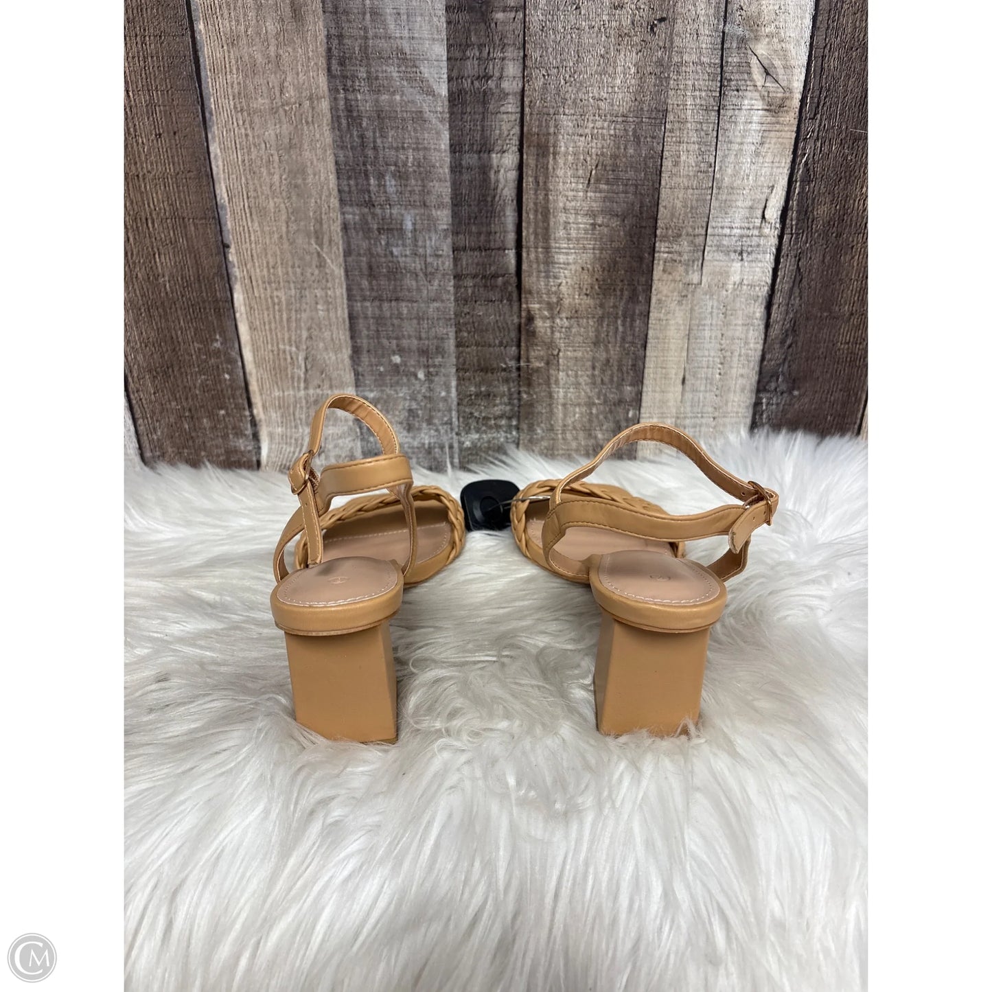 Sandals Heels Block By Cmf In Tan, Size: 7