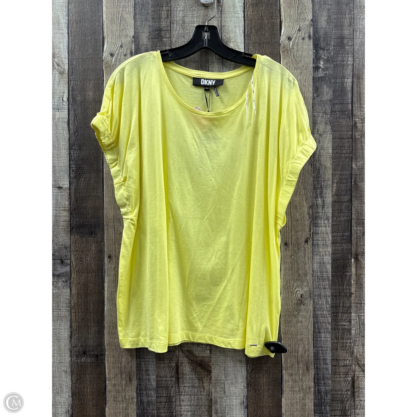 Top Short Sleeve Basic By Dkny In Yellow, Size: Xl