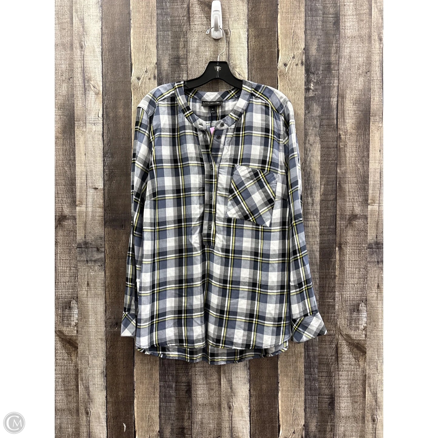 Top Long Sleeve By Torrid In Plaid Pattern, Size: 2x