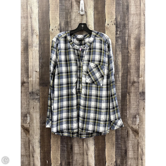 Top Long Sleeve By Torrid In Plaid Pattern, Size: 2x