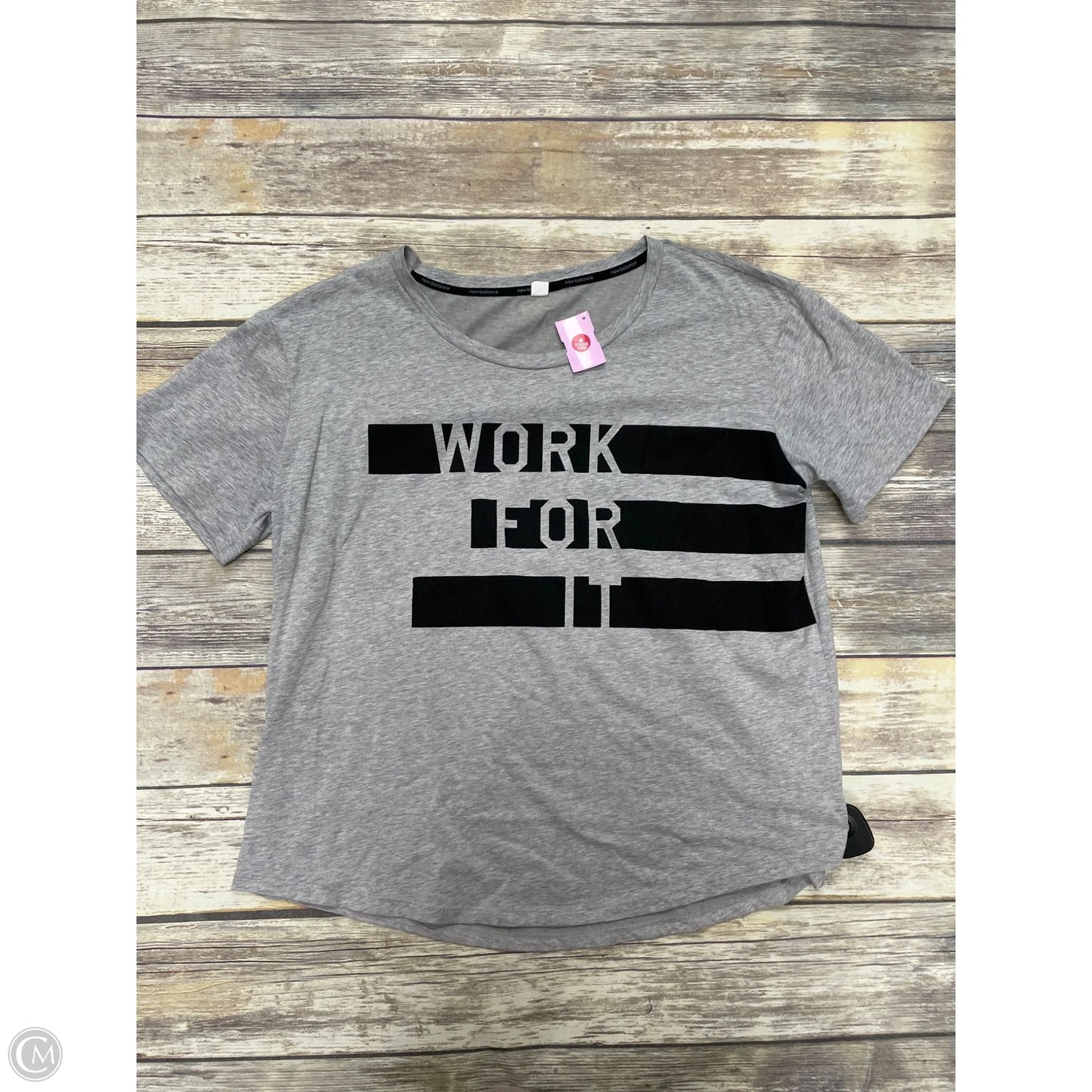 Athletic Top Short Sleeve By New Balance In Grey, Size: Xl