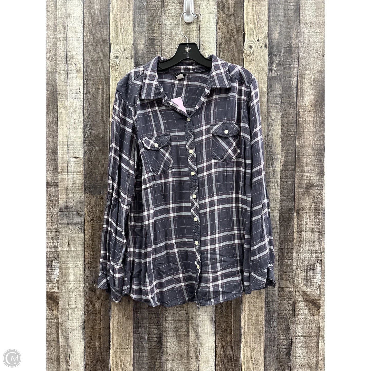 Top Long Sleeve By Lane Bryant In Plaid Pattern, Size: 1x