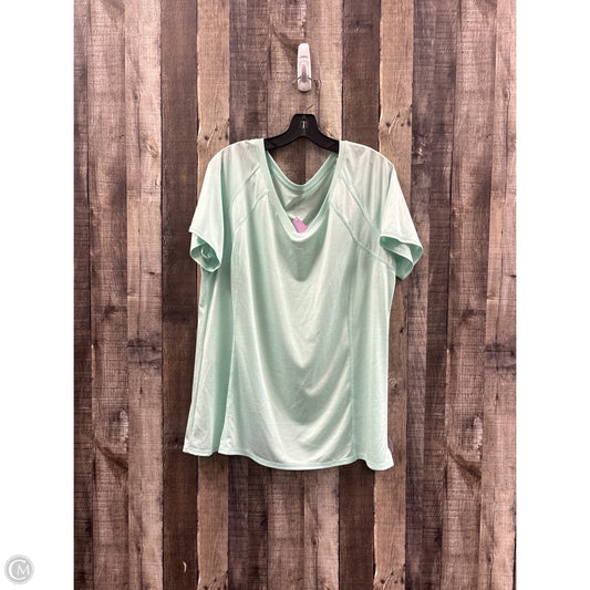 Athletic Top Short Sleeve By Livi Active In Green, Size: 1x
