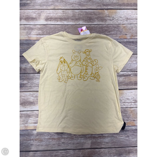 Top Short Sleeve By Disney In Yellow, Size: M