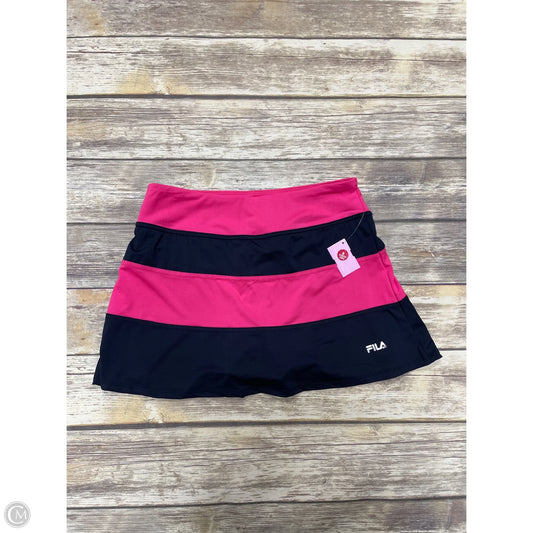 Athletic Skort By Fila In Blue & Pink, Size: M