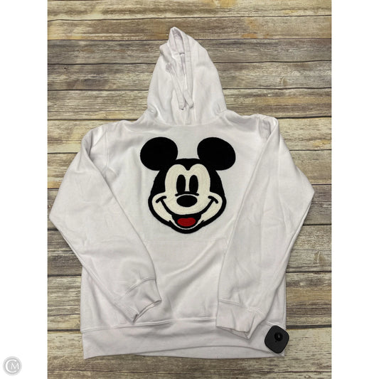 Sweatshirt Hoodie By Disney In White, Size: S