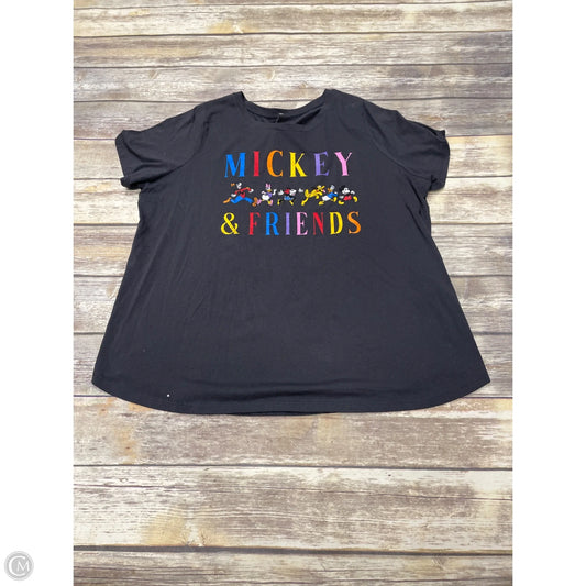 Top Short Sleeve By Disney In Grey, Size: 1x