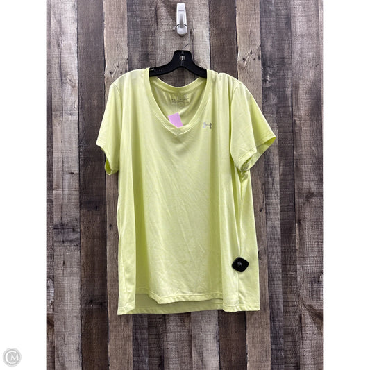 Athletic Top Short Sleeve By Under Armour In Yellow, Size: 2x