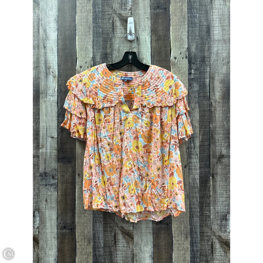 Top Short Sleeve By Democracy In Multi-colored, Size: 1x