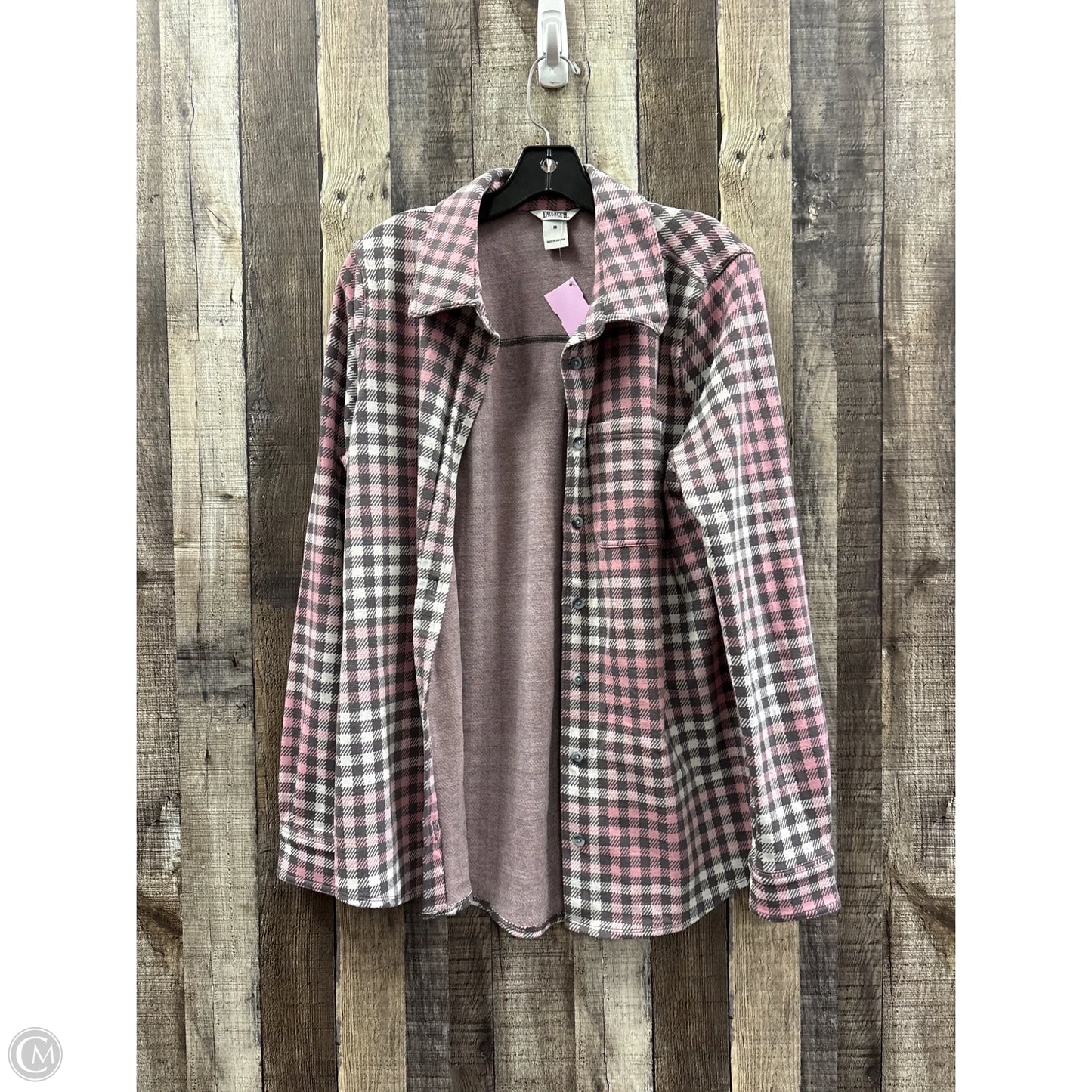 Top Long Sleeve By Duluth Trading In Plaid Pattern, Size: M
