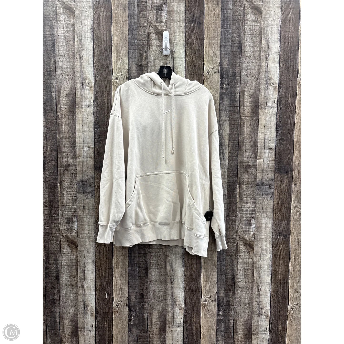 Athletic Sweatshirt Hoodie By Nike In Beige, Size: 2x
