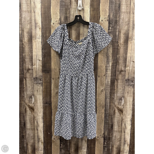 Dress Casual Midi By Monteau In Blue & White, Size: S