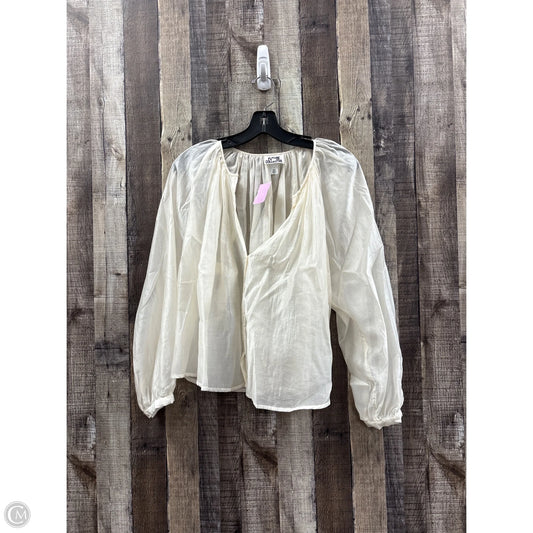 Top Long Sleeve By Future Collective In Cream, Size: S