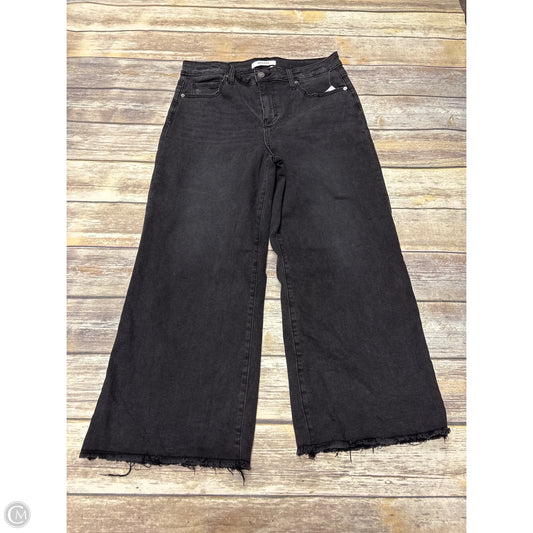 Jeans Wide Leg By Zenana In Black Denim, Size: Xl