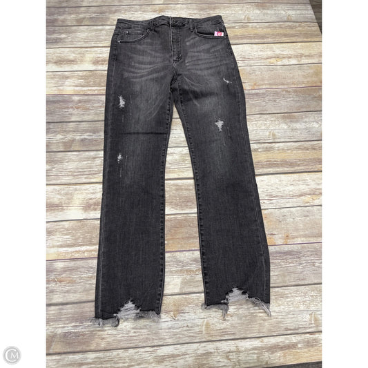 Jeans Straight By Risen In Black Denim, Size: 14