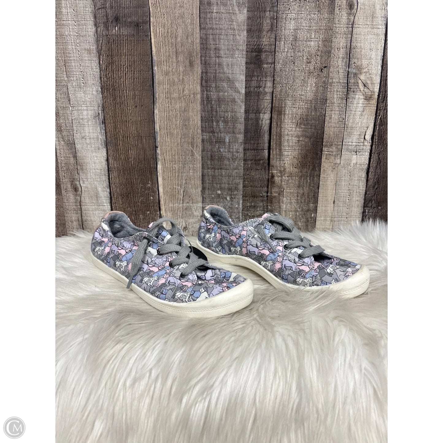 Shoes Sneakers By Bobs In Grey & Pink, Size: 8.5