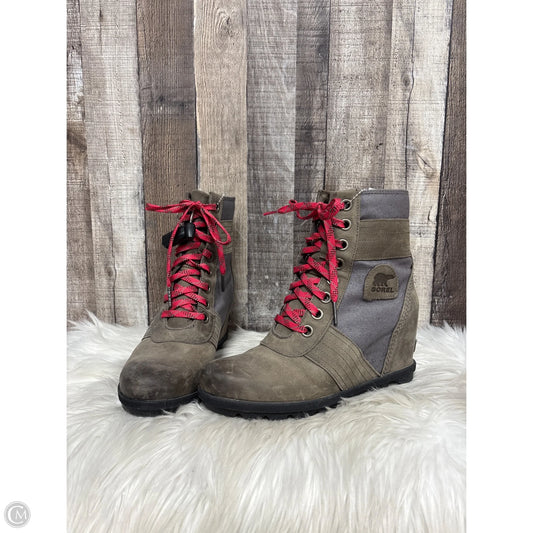 Boots Mid-calf Heels By Sorel In Taupe, Size: 9.5