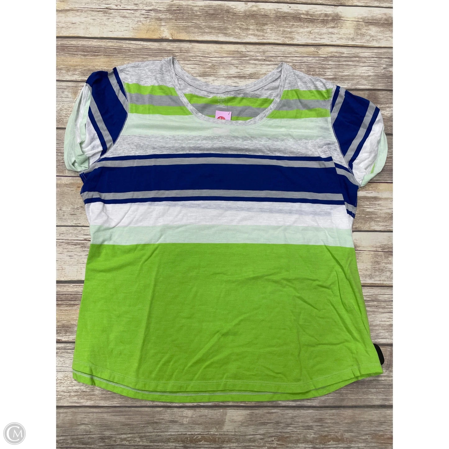 Top Short Sleeve By Ana In Striped Pattern, Size: 2x
