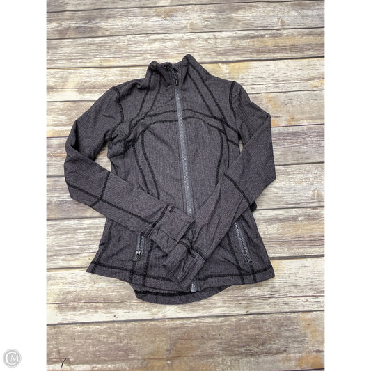 Athletic Jacket By Lululemon In Black & Grey, Size: 6