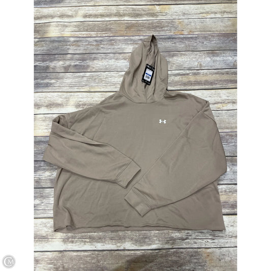 Athletic Sweatshirt Hoodie By Under Armour In Tan, Size: Xl