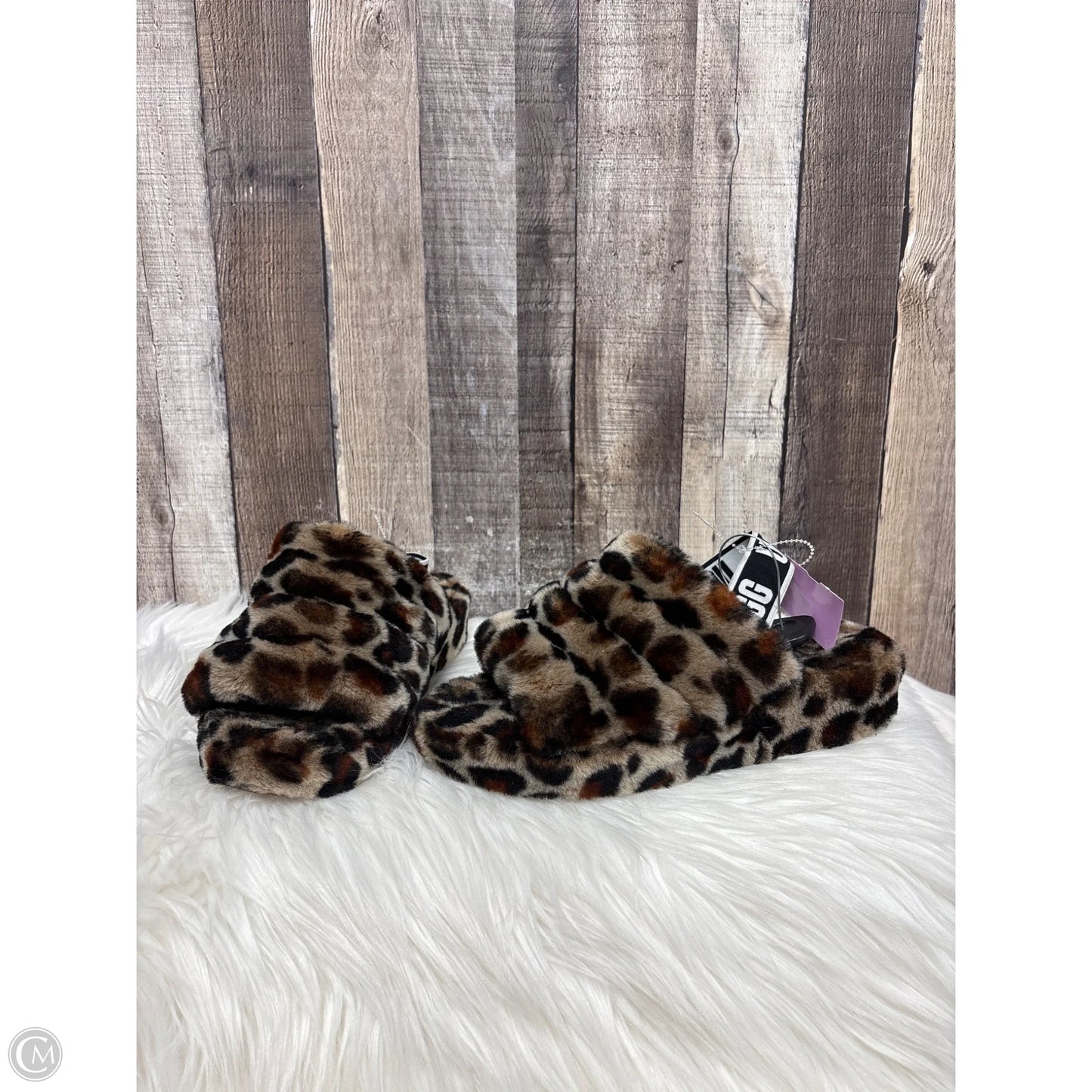 Slippers Designer By Ugg In Animal Print, Size: 9