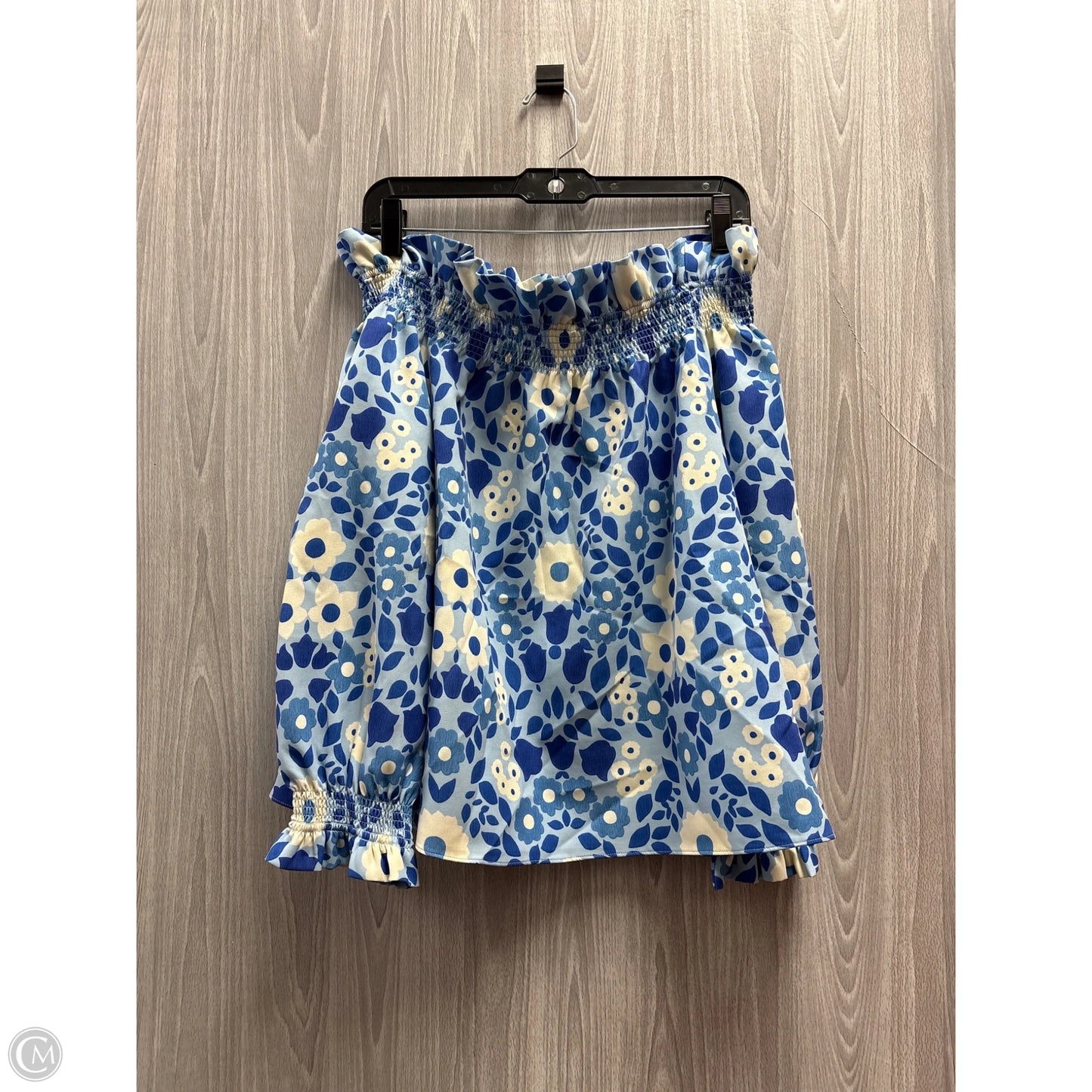 Top Long Sleeve By Tuckernuck In Blue & White, Size: S