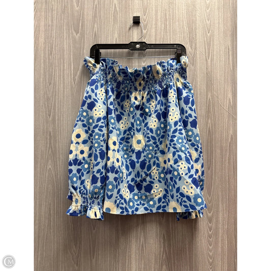 Top Long Sleeve By Tuckernuck In Blue & White, Size: S