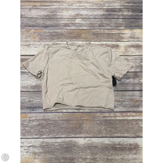 Athletic Top Short Sleeve By Lululemon In Beige, Size: S