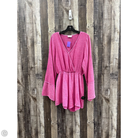 Romper By Pink Lily In Pink, Size: S