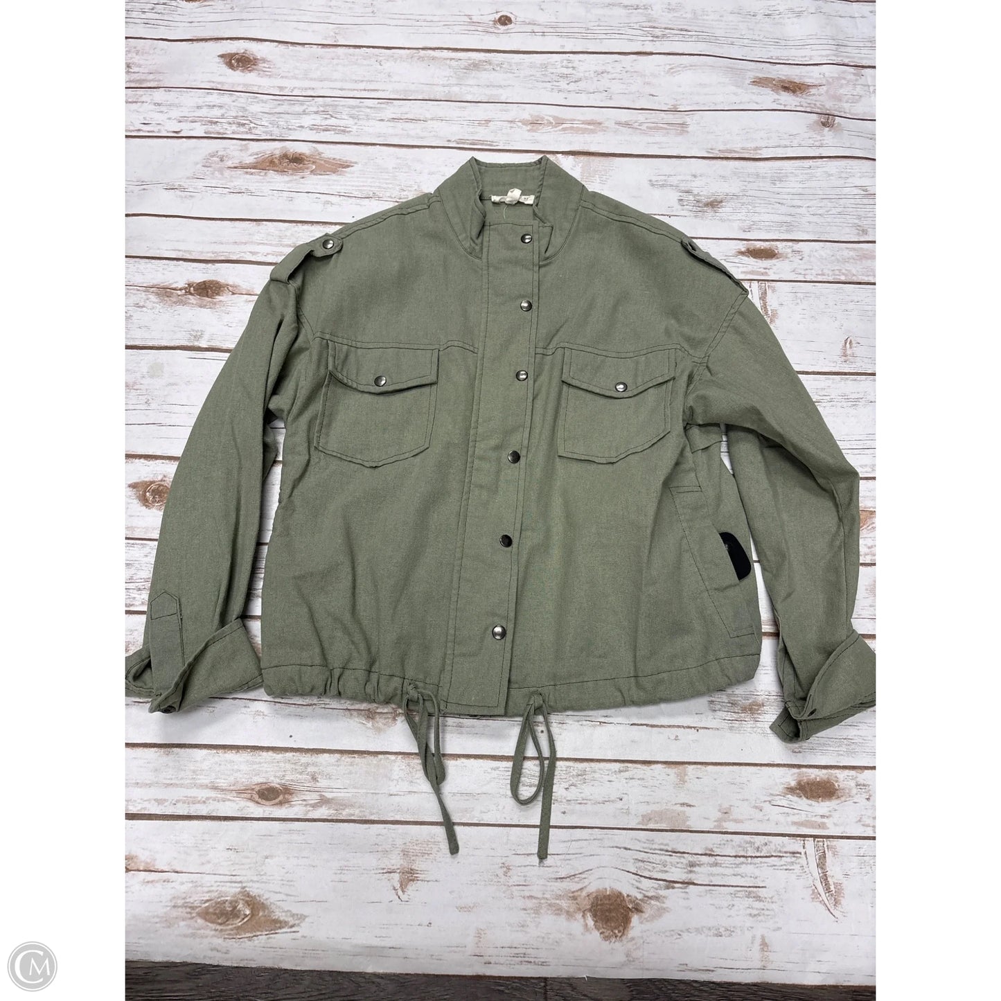 Jacket Denim By Blu Pepper In Green Denim, Size: S