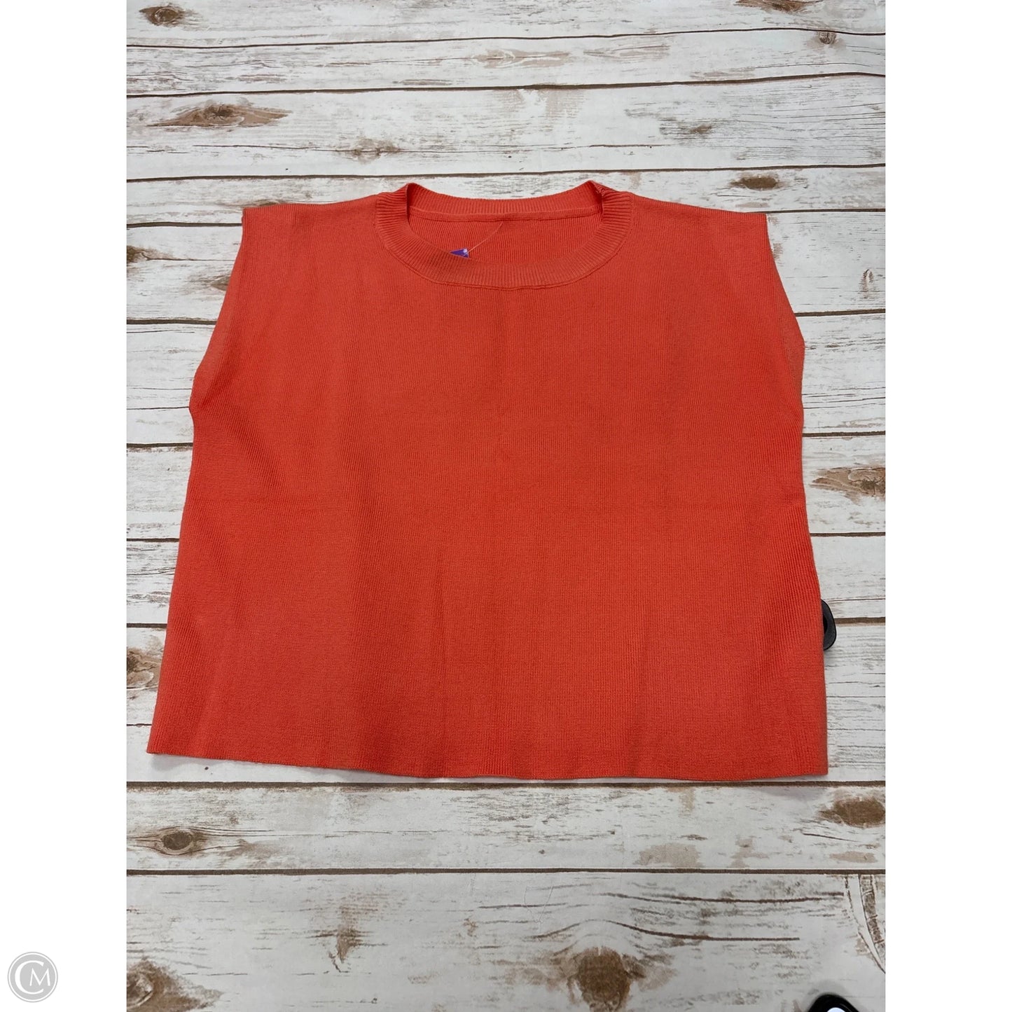 Sweater Short Sleeve By Cmf In Orange, Size: S