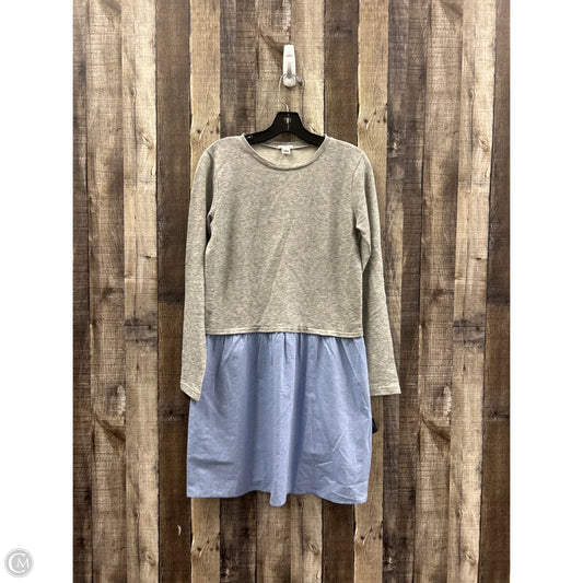 Dress Casual Midi By J. Crew In Blue & Grey, Size: Xs