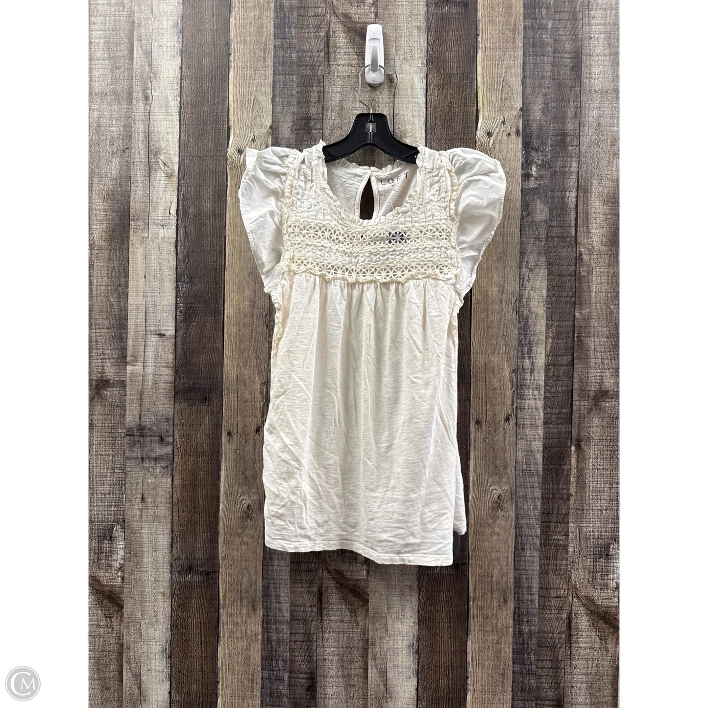 Top Sleeveless By Loft In Cream, Size: L
