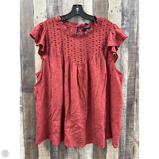 Top Sleeveless By Torrid In Maroon, Size: 3x