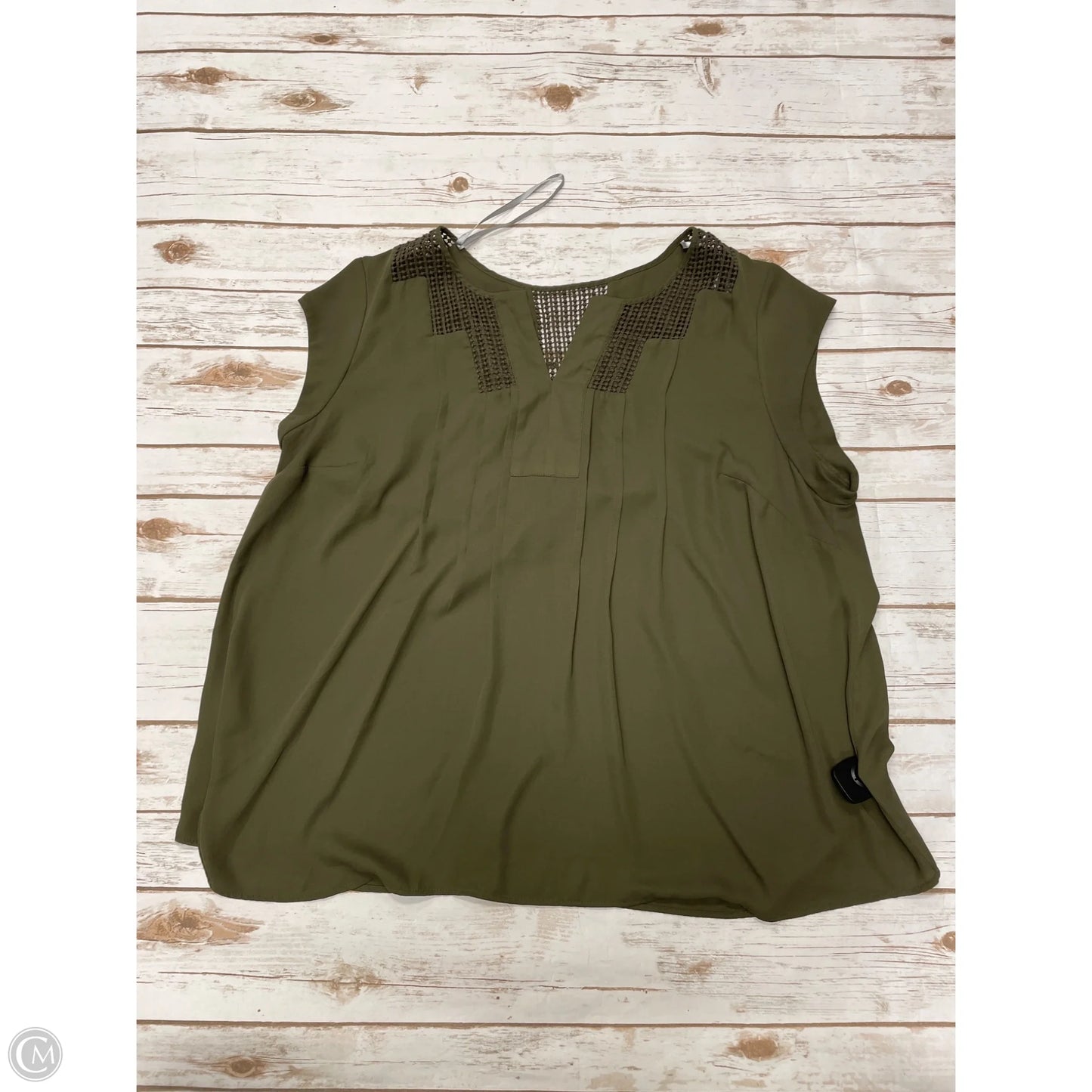 Top Sleeveless By Daniel Rainn In Green, Size: 3x