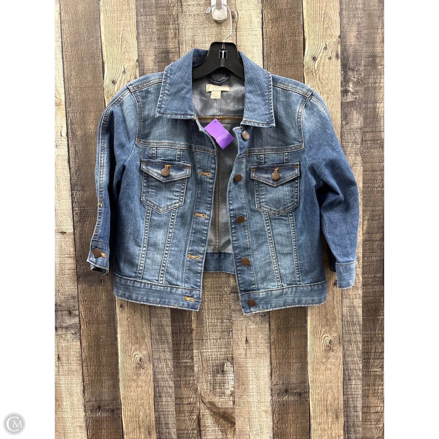 Jacket Denim By Loft In Blue Denim, Size: Xs