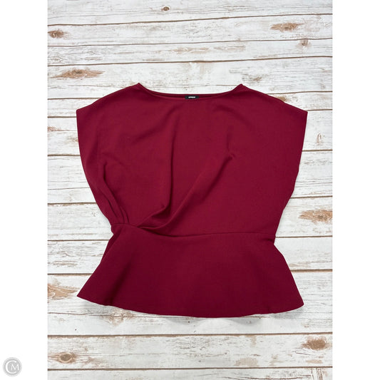 Top Short Sleeve By Express In Maroon, Size: S