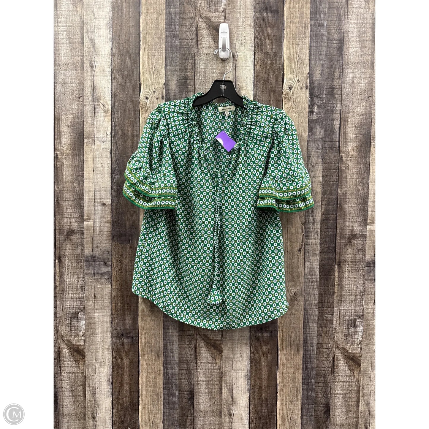 Top Short Sleeve By Max Studio In Green, Size: M