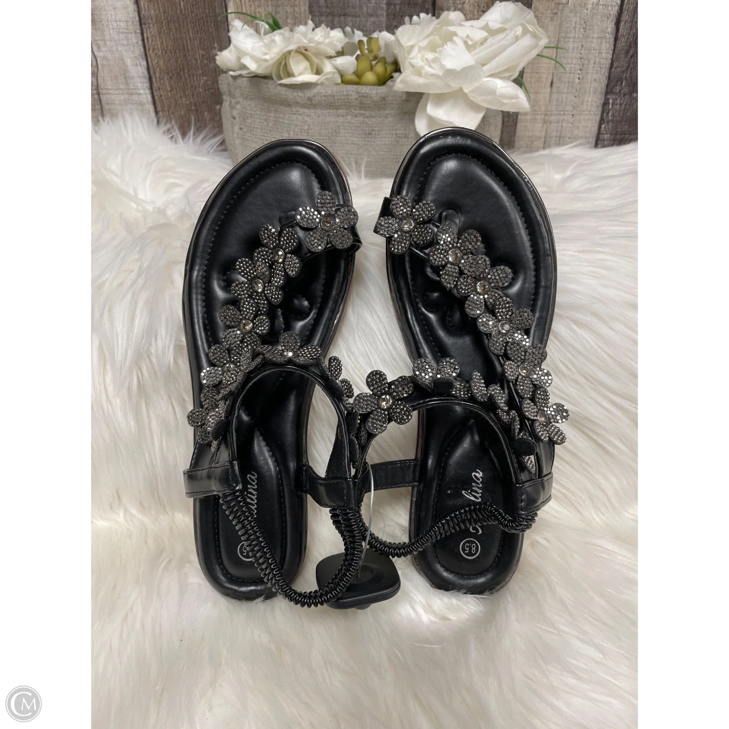 Sandals Flats By Cme In Black, Size: 8.5
