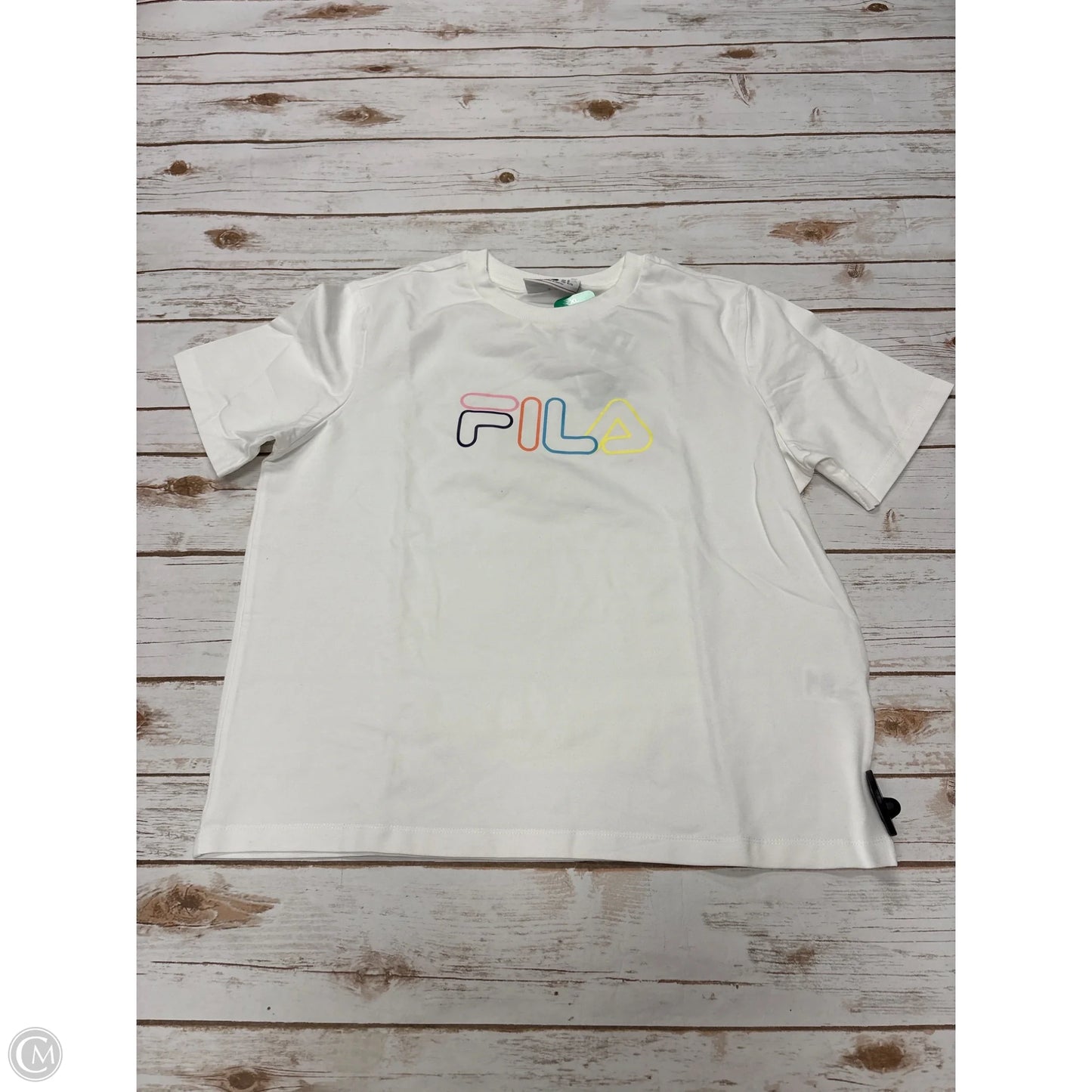 Athletic Top Short Sleeve By Fila In White, Size: Xl