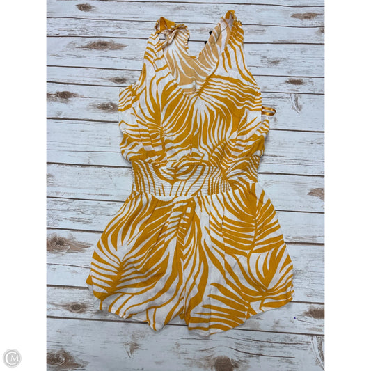 Romper By White House Black Market In Gold & White, Size: S