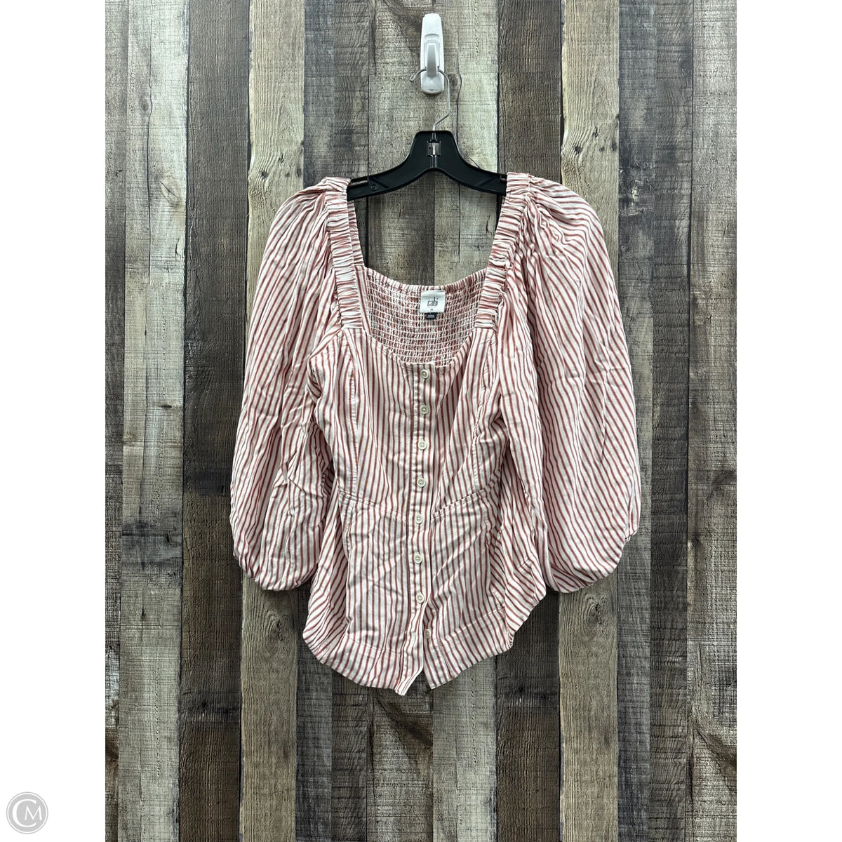 Top Long Sleeve By Cabi In Striped Pattern, Size: M