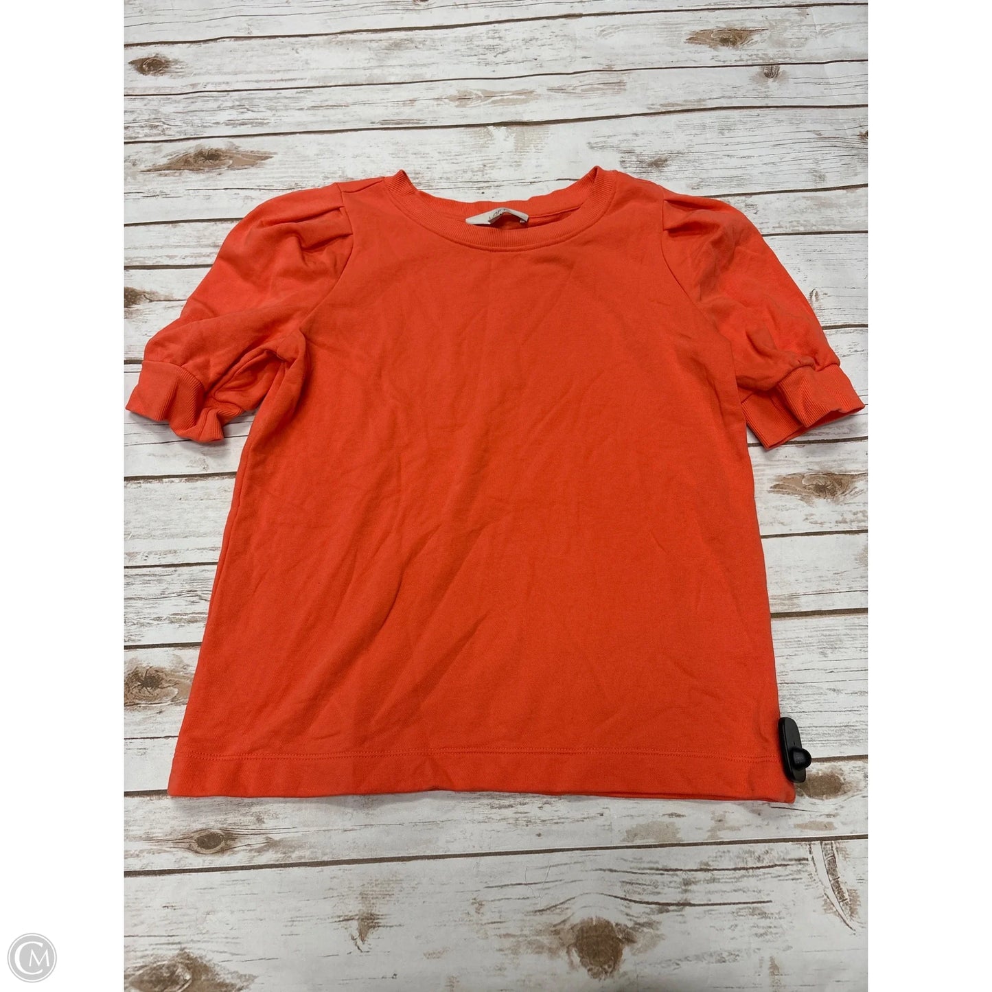 Top Short Sleeve By Loft In Orange, Size: M