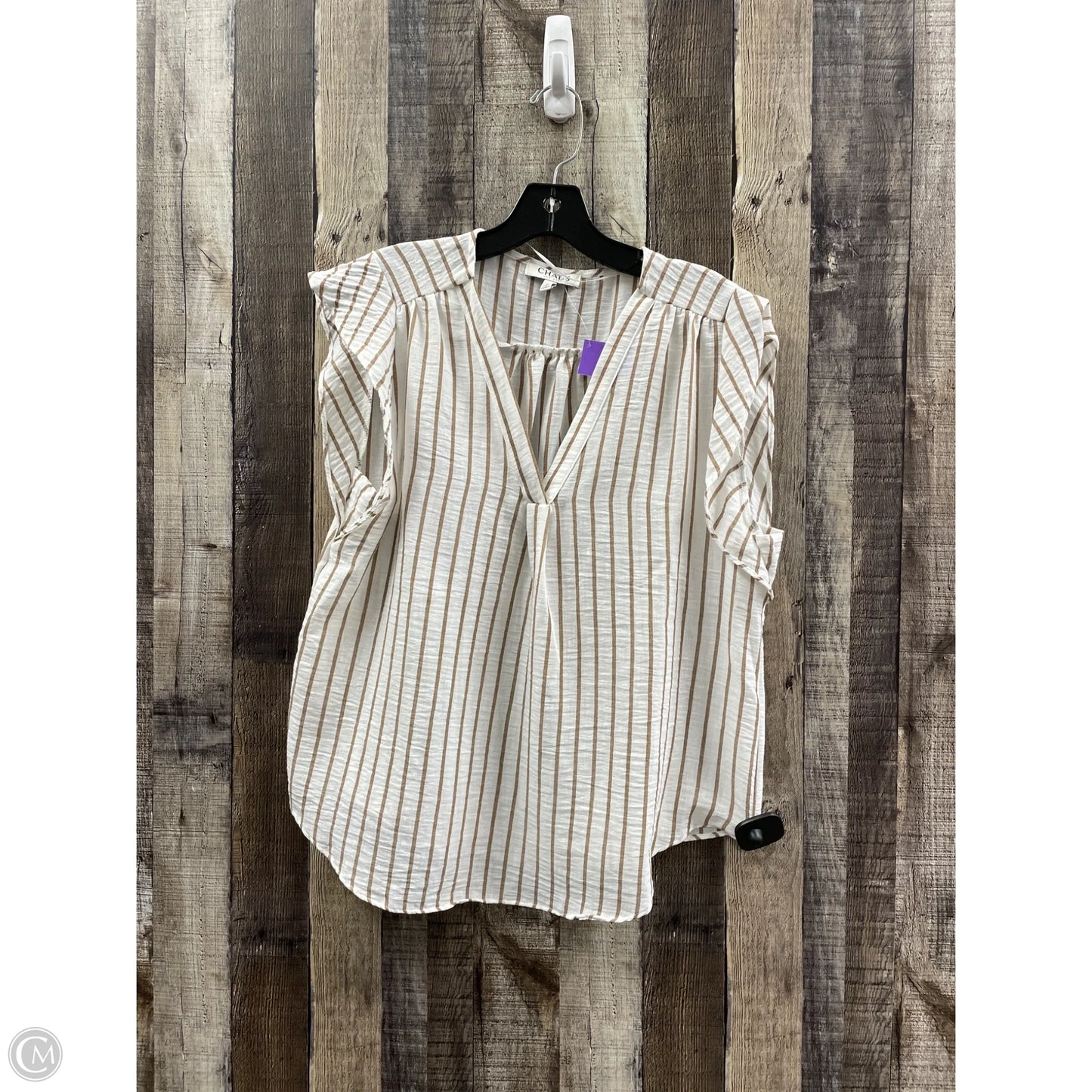 Top Sleeveless By Chaus In Striped Pattern, Size: M