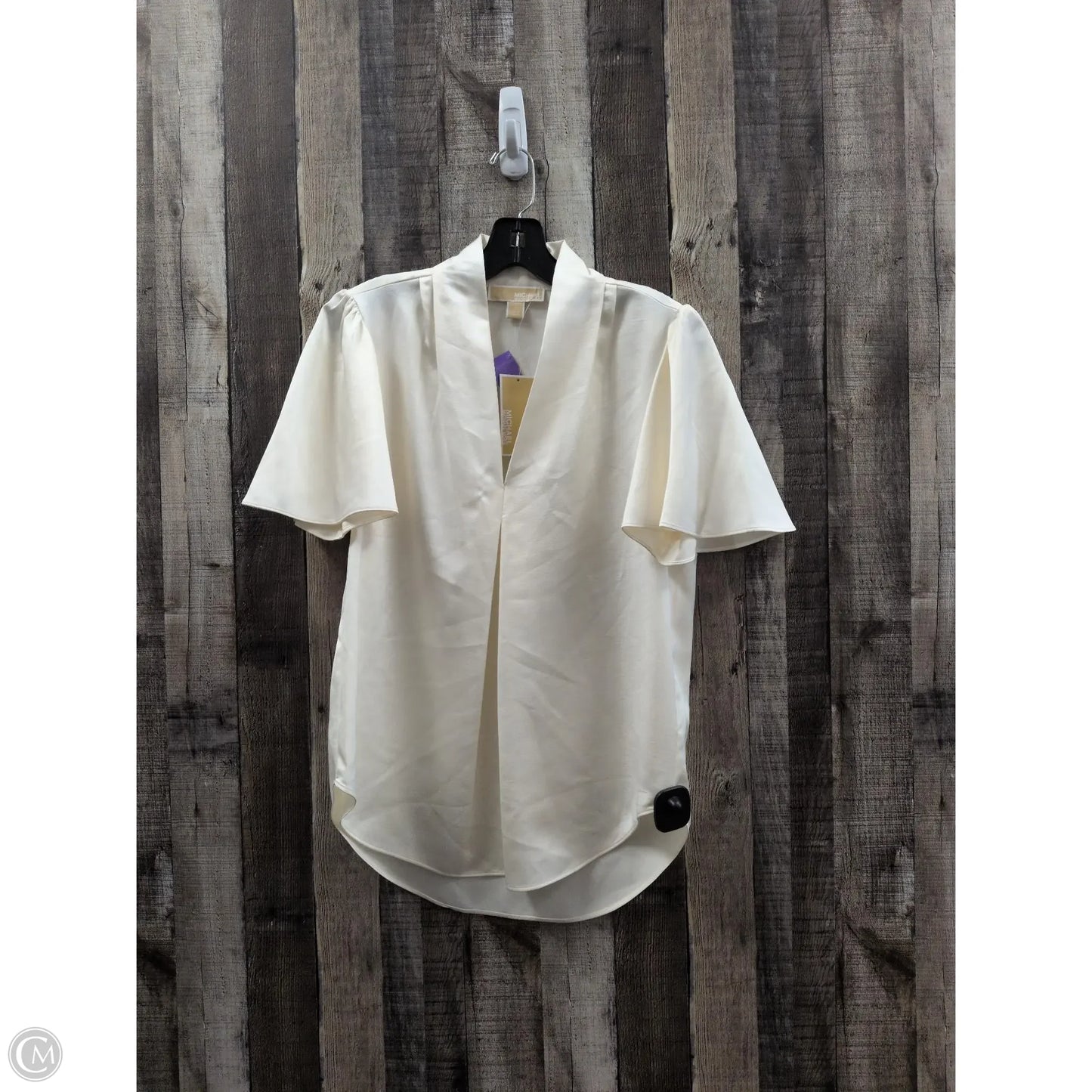 Top Short Sleeve By Michael Kors In Ivory, Size: S