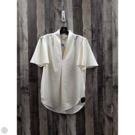 Top Short Sleeve By Michael Kors In Ivory, Size: S