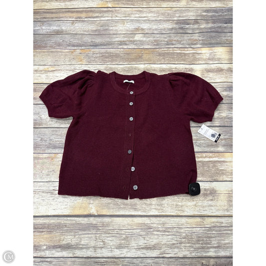 Sweater Cardigan By Nine West In Maroon, Size: M