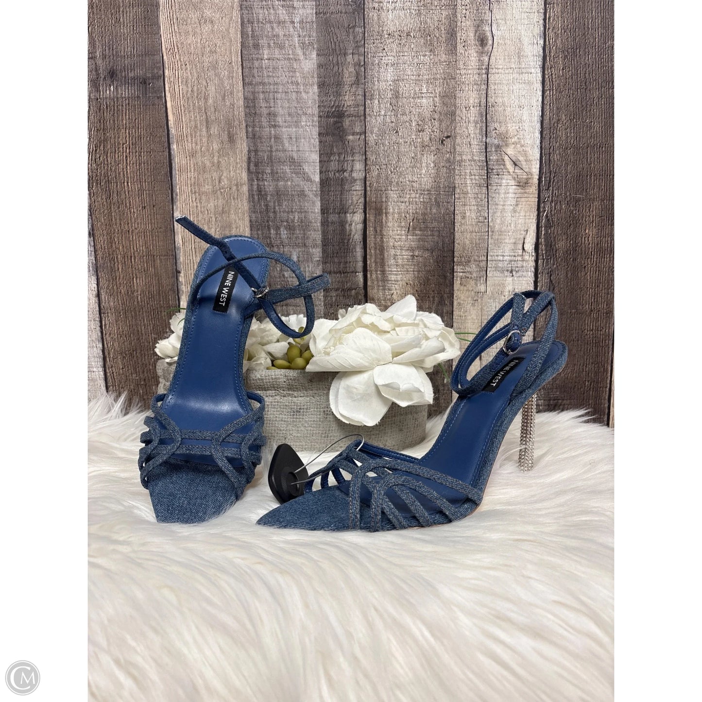 Shoes Heels Stiletto By Nine West In Blue Denim, Size: 9